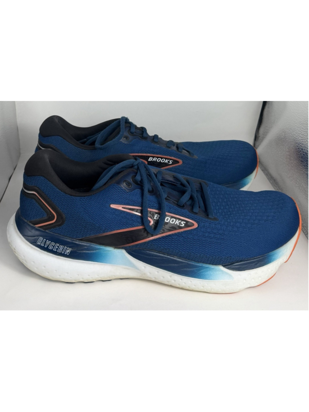 Brooks Glycerin 21 Blue Opal Black Nasturtium Running Shoe Men’s 12